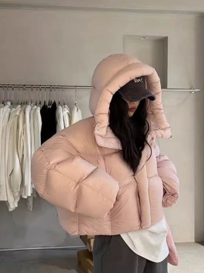 Trendy Women’s Winter Cotton Jacket – Loose Fit Fashion with Design Sense & Stylish Hat