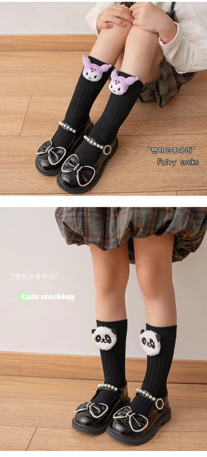 Sanrio Kuromi, Melody, Cinnamoroll & Kitty Cat Socks – Kawaii Cartoon Mid-Tube Socks for Girls, Korean Style Trendy Student Socks