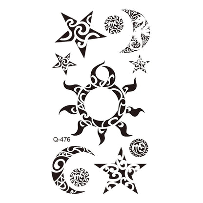Waterproof Temporary Tattoo Stickers - Mini Black Rose, Butterfly, Arrow, Flower, Wings, Maori, and Snake Designs for Wrist and Neck