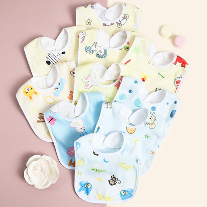 Cotton Baby Bib Set - 4/6/8/10PCS Waterproof Feeding Bibs & Toddler Scarf Protection for Newborn Boys Girls