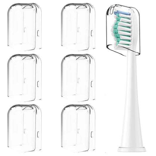 6PCS Reusable Toothbrush Head Covers - Protective Storage Caps Compatible with Philips Sonicare Electric Toothbrush Heads for Home & Travel
