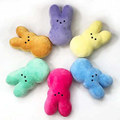 15cm Peep Bunny Plush Toy – Soft Stuffed Rabbit Doll with Star Carrot for Easter & Room Decor Gift