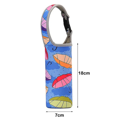 Insulated Water Bottle Carrier Bag - Adjustable Shoulder Strap Neoprene Bottle Cover Pouch for 550ml 750ml 1000ml 1500ml Bottles