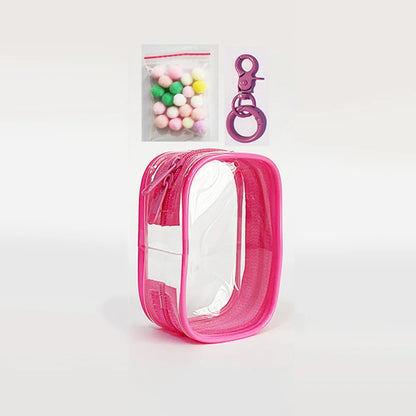 Transparent Jewelry Organizer Box – Plastic Storage Pouch with Keychain, Dustproof Case, Cute Doll Bag for Accessories
