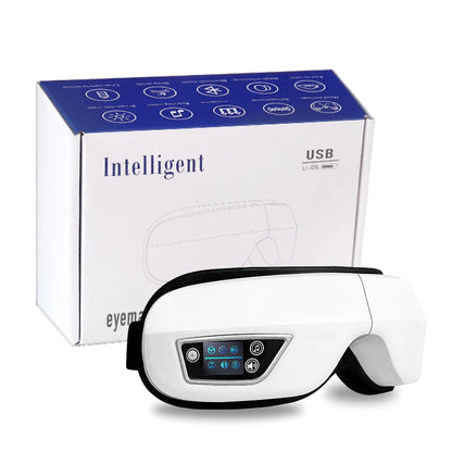 6D Smart Eye Massager – Vibration & Airbag Compression, Bluetooth Music Eye Care Glasses for Fatigue Relief