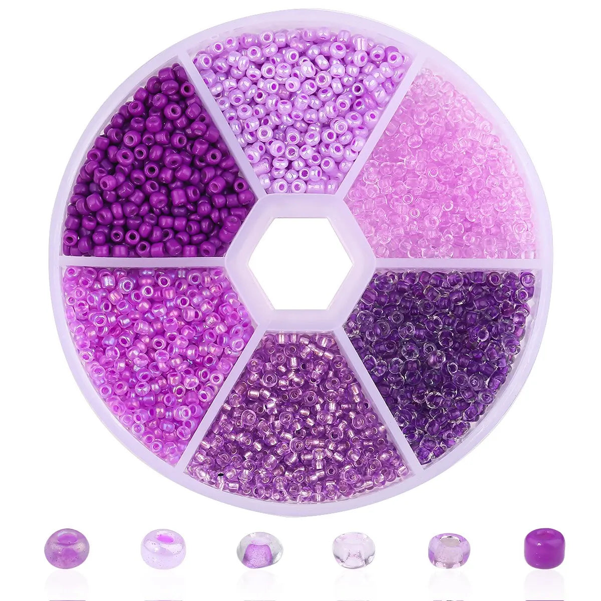 3900Pcs Glass Rice Beads Set - 6 Grid Box DIY Bracelet Necklace Jewelry Making Accessories