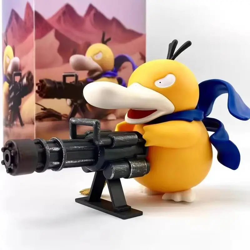 Pokemon Psyduck Action Figure — 9/15cm Gatling Gun Model for Desktop Decor & Gifts