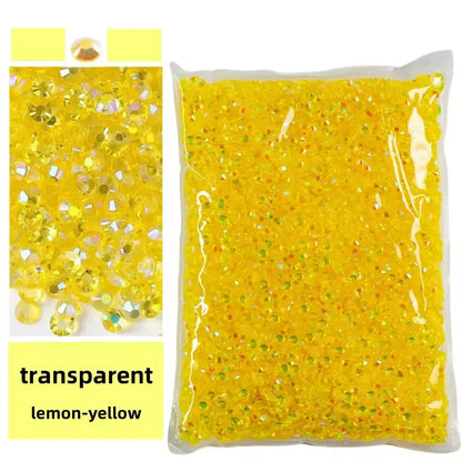 Jelly AB Resin Rhinestones 2-6mm — Non-Hotfix Flat Back Plastic Crystals & Strass Glitters, Large Pack