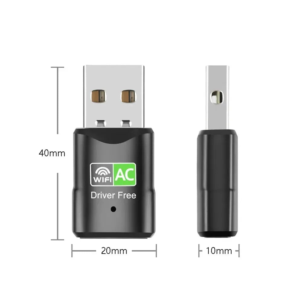 600Mbps USB WiFi Adapter – Dual Band 2.4GHz/5GHz WiFi Dongle, 802.11AC Wireless Network Card for PC
