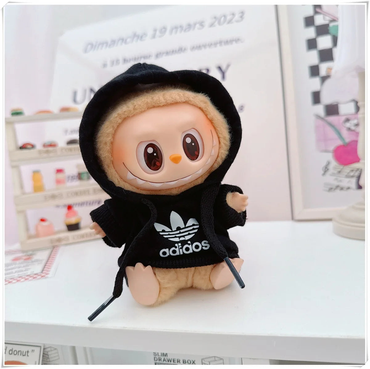 15/17cm Labubu V1 V2 Doll Clothing Set – Fashion Hoodie & Pants, Korean Idol Style DIY Accessories Toy Gift