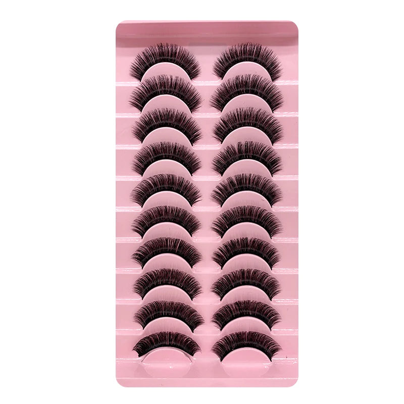 2/10 Pairs 3D Mink Russian Strip False Eyelashes – Dramatic Fake Lash Extensions for Makeup