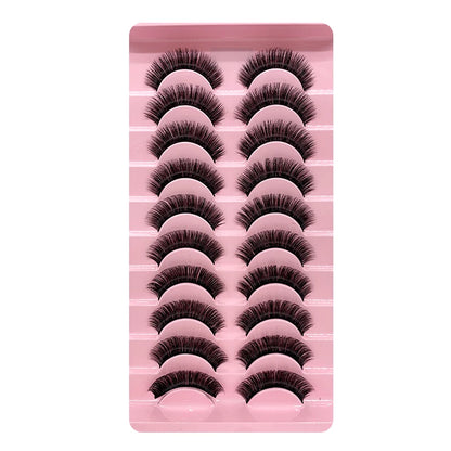 2/10 Pairs 3D Mink Russian Strip False Eyelashes – Dramatic Fake Lash Extensions for Makeup