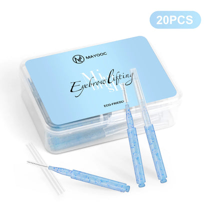 MAYOOC Mini Eyebrow Brush – Disposable Brow Lifting & Perm Brushes, Bendable Micro Eyelash Applicators Tools