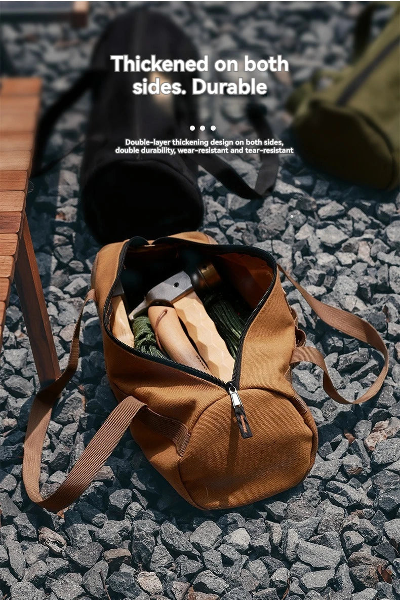Cylinder Handheld Storage Bag – Large Capacity Thickened Camping Tent Peg and Tool Organizer Bag