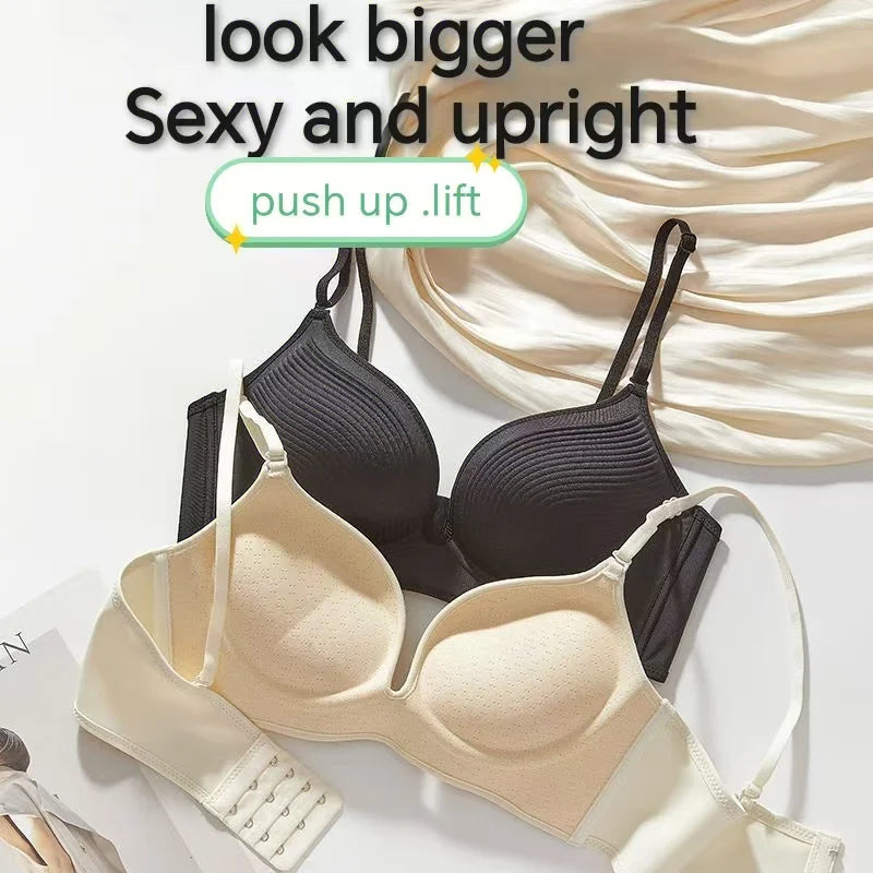 Women’s Ultra-Thick 10cm Push-Up Seamless Bra - Comfortable Lift Bralette with Adjustable Straps, Non-Slip Fit & Wire-Free Support