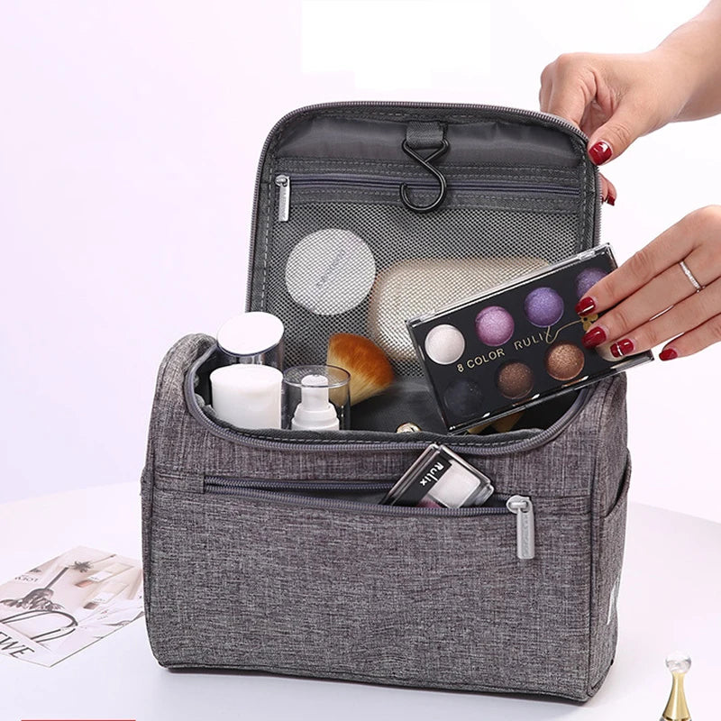 Portable Hanging Cosmetic Bag - Travel Toiletry Organizer for Men and Women | Makeup Vanity Storage Case