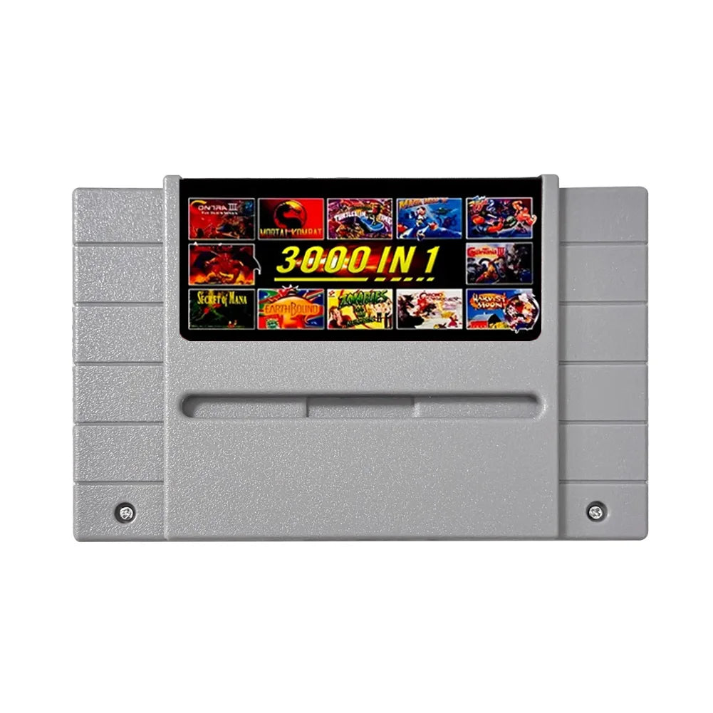 SNES 3000-in-1 Game Cartridge – 8GB TF Card SFC/Super Famicom V12 Retro Game Collection for US Console Accessories