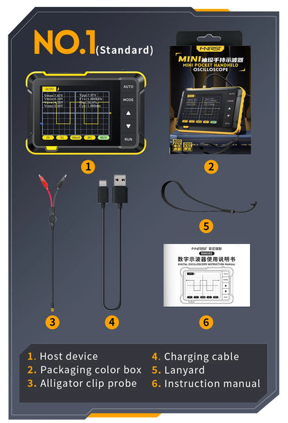 FNIRSI DSO510 DSO152 DSO153 Mini Handheld Digital Oscilloscope | 2-in-1, 48MS/s, 10MHz Bandwidth for Electronic Repair