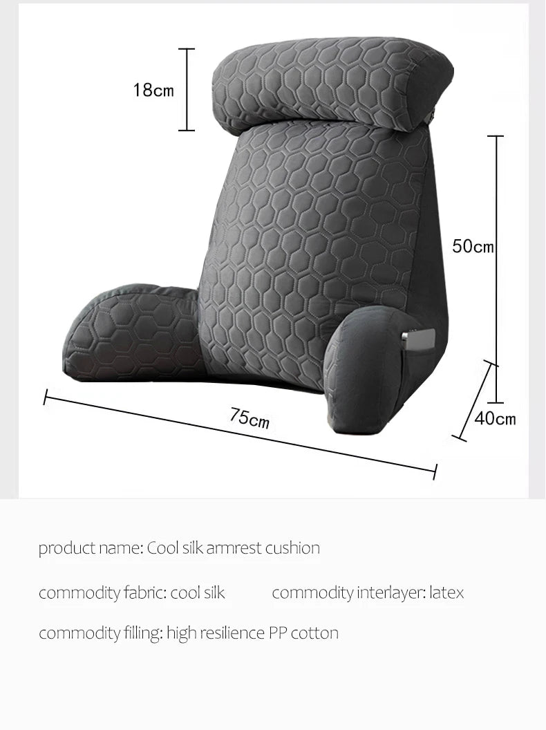 Triangle Reading Pillow – Cooling Latex Wedge Cushion, Removable & Washable Backrest for Sofa & Bed