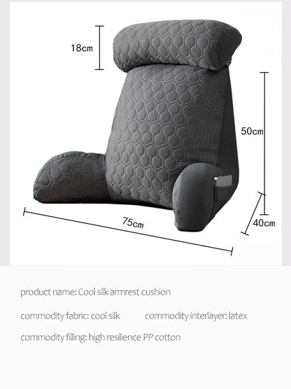 Triangle Reading Pillow – Cooling Latex Wedge Cushion, Removable & Washable Backrest for Sofa & Bed