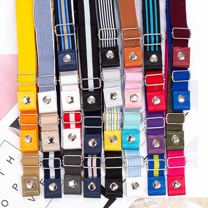 Elastic Buckle-Free Canvas Belt for Women – Stretch Waist Belt for Jeans & Pants, Invisible Lazy Belt