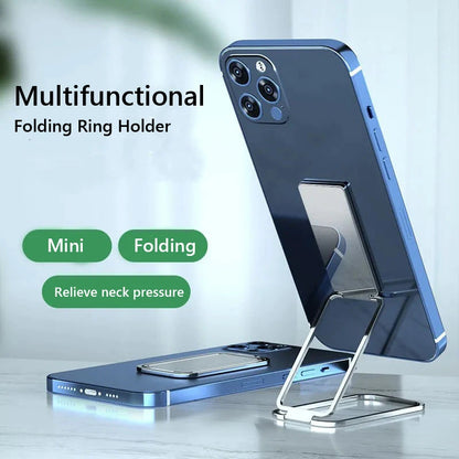 360° Rotating Metal Phone Ring Holder - Foldable Finger Grip and Kickstand for iPhone 15/16 Pro Max, Xiaomi, and Huawei