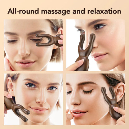 Wooden Gua Sha Facial Massage Tool – Sandalwood Face, Nose & Eye Acupressure Therapy Tool