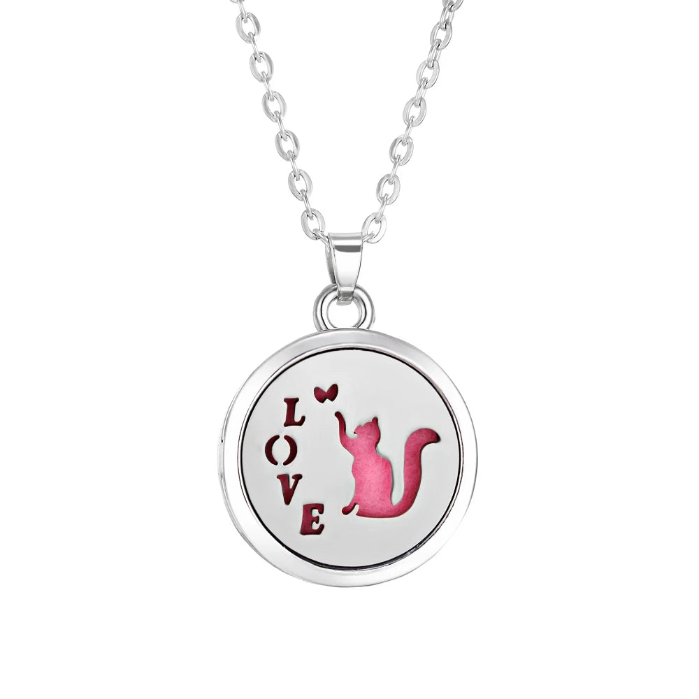 Tree of Life Aromatherapy Necklace – Stainless Steel Essential Oil Diffuser Locket Pendant