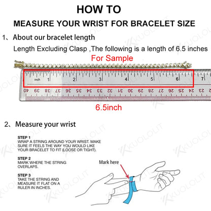 Kuololit Bezel Set Moissanite Tennis Bracelet – Solid 14K/10K/925 Silver, Round D VVS1 for Women, Engagement & Christmas Jewelry
