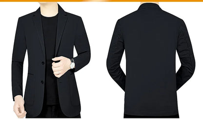 Men’s Summer Thin Blazer Jacket – Breathable, Elastic Sunscreen Coat for Business Casual, 4XL