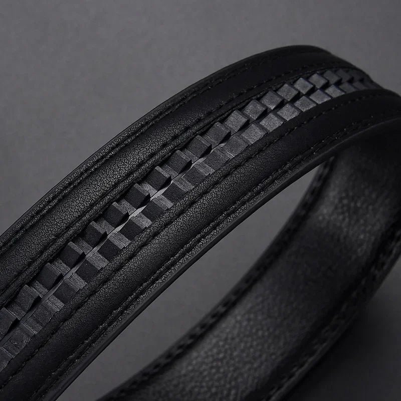 Men’s Luxury Click Belt – Genuine Leather Automatic Alloy Buckle for Business & Jeans
