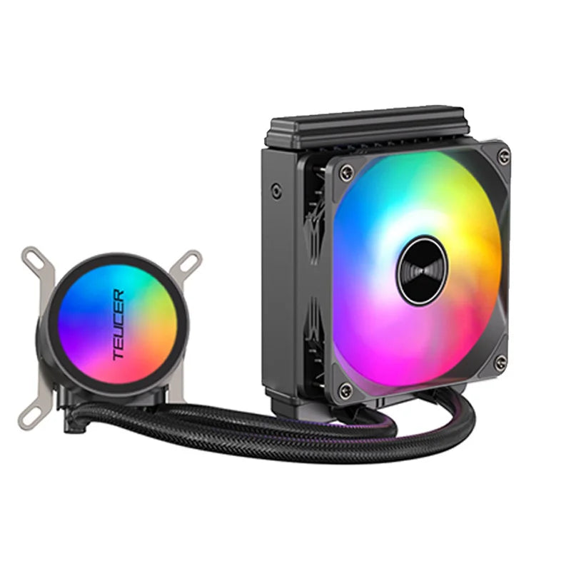 TEUCER AF-120 RGB Water Cooler — 120mm CPU Radiator with Fan for Intel 2011/1700/155X & AMD AM4/AM5