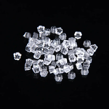 50–2000PCS Soft Silicone Earring Back Stoppers – Clear Rubber Stud Earring Safety Backs, DIY Jewelry Findings Accessories for Secure Fit