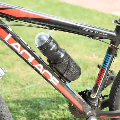 Universal Bicycle Bottle Cage with 750mL Water Bottle – Lightweight Bike Water Bottle Holder & Bracket for Mountain & Road Bikes