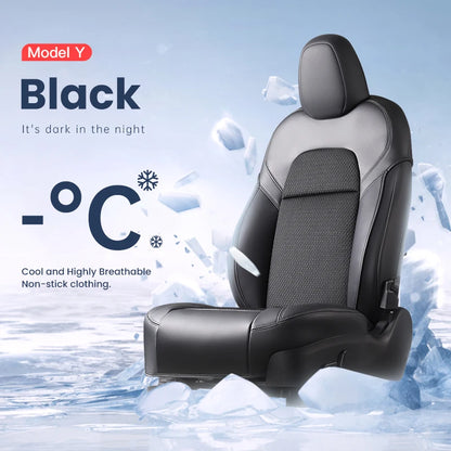 YZ Tesla Seat Cushion Cover — Ventilated Cooling Car Seat with Fan for Model 3 & Model Y | Breathable Summer Accessory