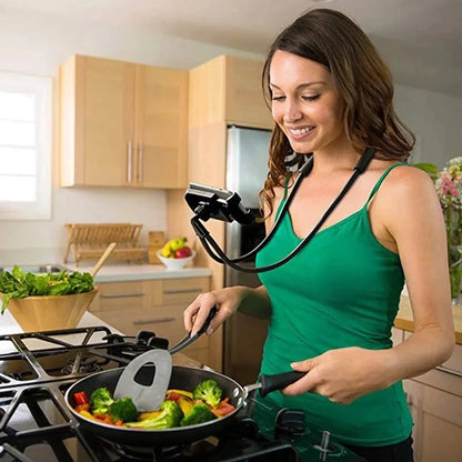 Flexible Neck Phone Holder - Hands-Free Lazy Necklace Stand for Smartphones & Tablets