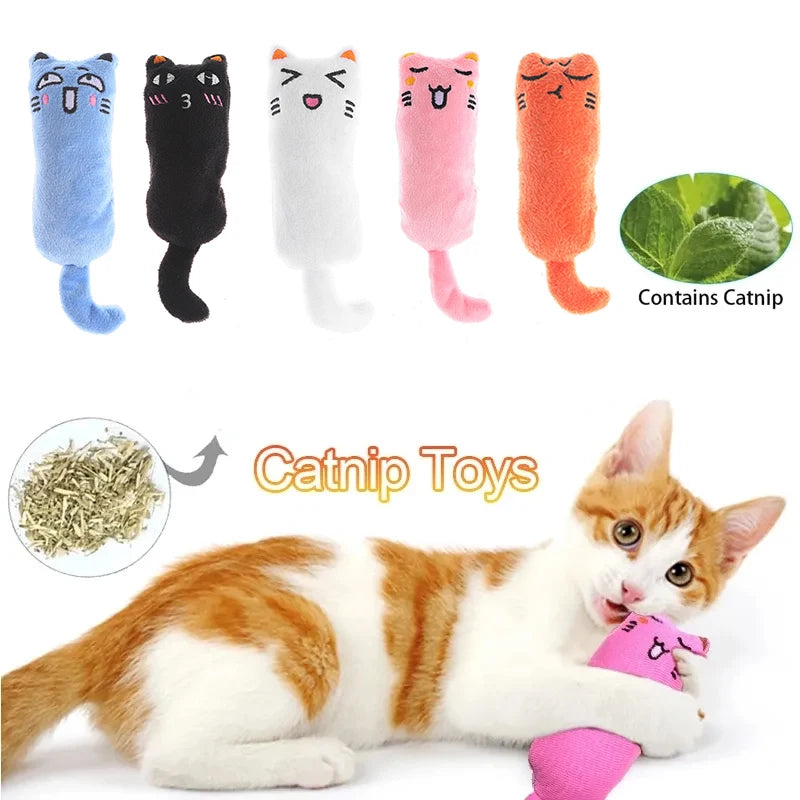 Cats Chew Toys with Rustle Sound & Catnip – Cute Plush Thumb Pillow for Kittens & Teeth Grinding, Pet Accessories