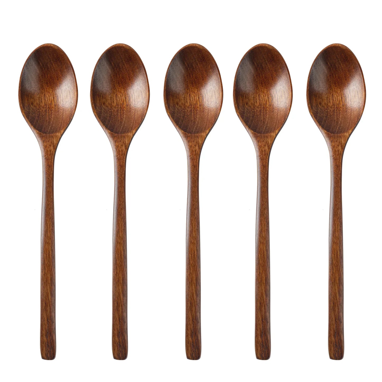 5-Piece Wooden Spoon and Fork Set – Eco-Friendly Natural Ellipse Ladle for Cooking, Tableware Accessories