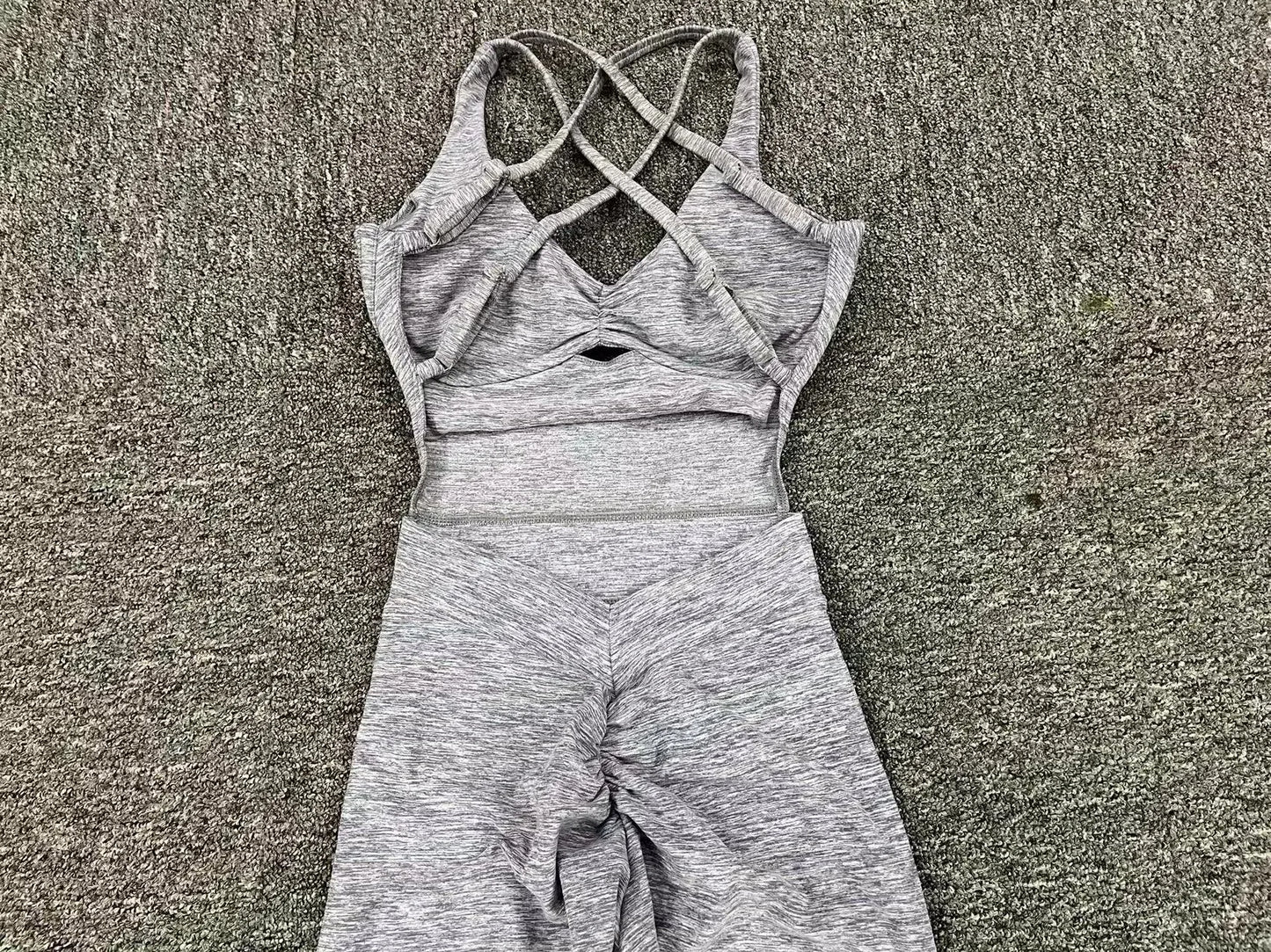 Women’s Black Sporty Jumpsuit – 2025 Workout Yoga Gym Set with Push-Up Fitness Overalls