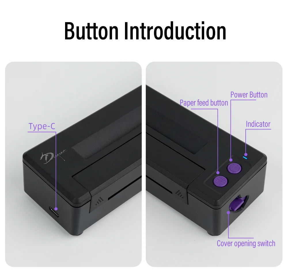 P19 Tattoo Transfer Wireless Stencil Printer – Automatic Fast Printing Portable Device for Small Businesses