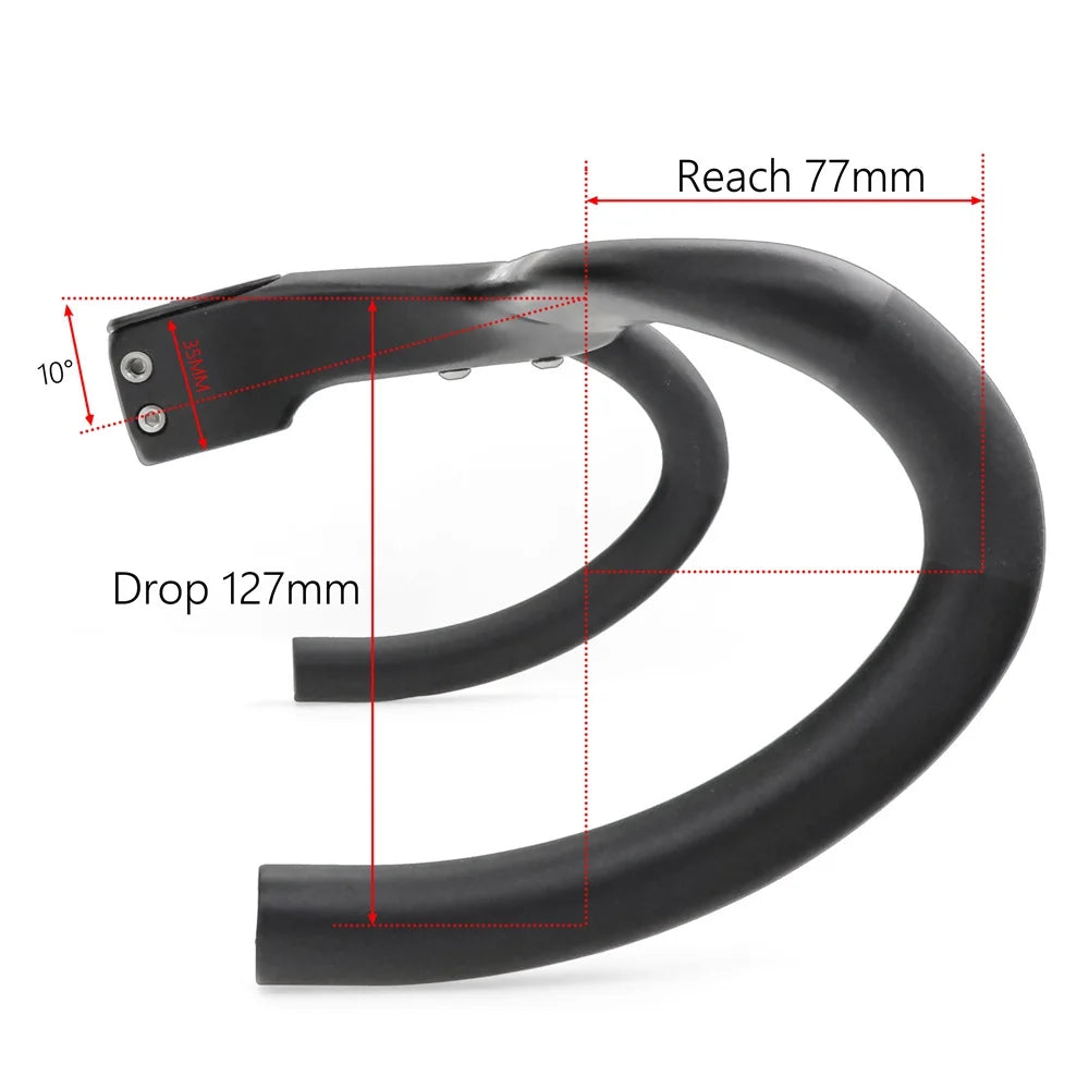 KOCEVLO Carbon Fiber Road Bike Handlebar - Integrated Internal Cable Routing Drop Bar with Computer Mount and Washers