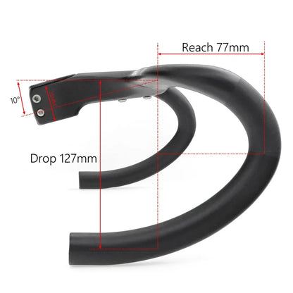 KOCEVLO Carbon Fiber Road Bike Handlebar - Integrated Internal Cable Routing Drop Bar with Computer Mount and Washers