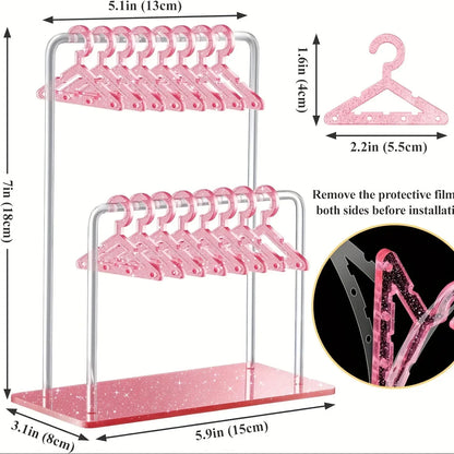 16pcs Hanger-Shaped Jewelry Holders – Personalized Earring Display Racks & Organizer Stands
