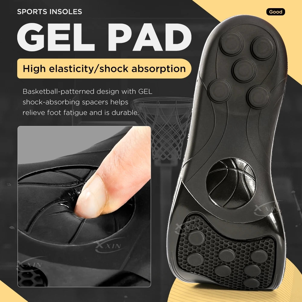 Spring Silicone Gel Insoles - Elastic Cushioning Sport Shoe Inserts for Basketball
