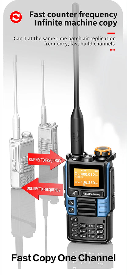 Quansheng UV-K6 Upgrade UV-K5 Interphone – 5W Air Band Radio, UHF/VHF, DTMF, FM Scrambler, NOAA Wireless Frequency with Type-C Charging