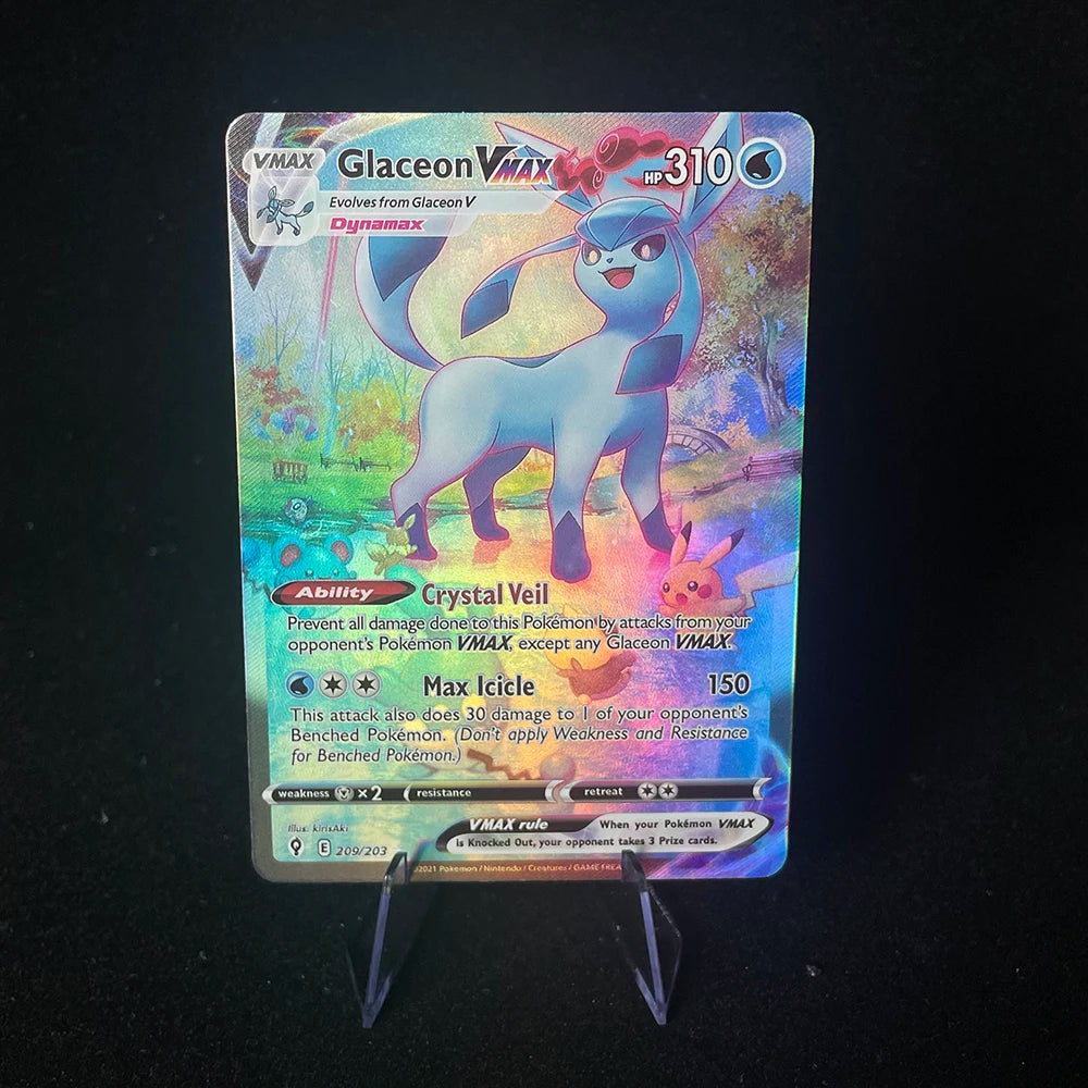 Anime PTCG Trading Cards - Vaporeon Clefairy EX Gengar VMAX Holographic Collectible Cards