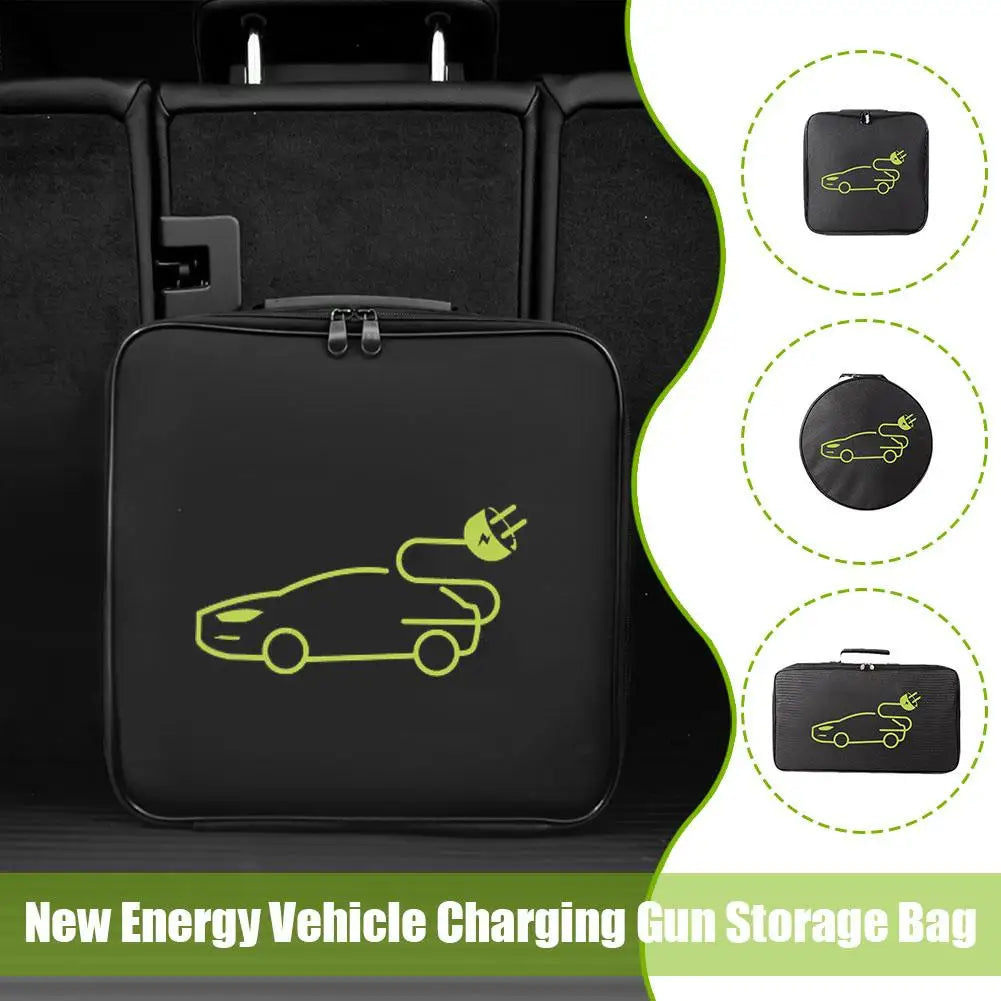 Electric Car Battery Jumper Cable Storage Bag – Waterproof EV Charger Gun Organizer for Charging Cables & Cords