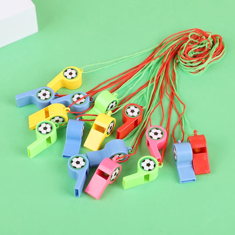 24PCS Colorful Soccer Whistles for Kids – Football Party Favors, Goody Bag & Pinata Fillers, Fun Gifts for Boys & Girls