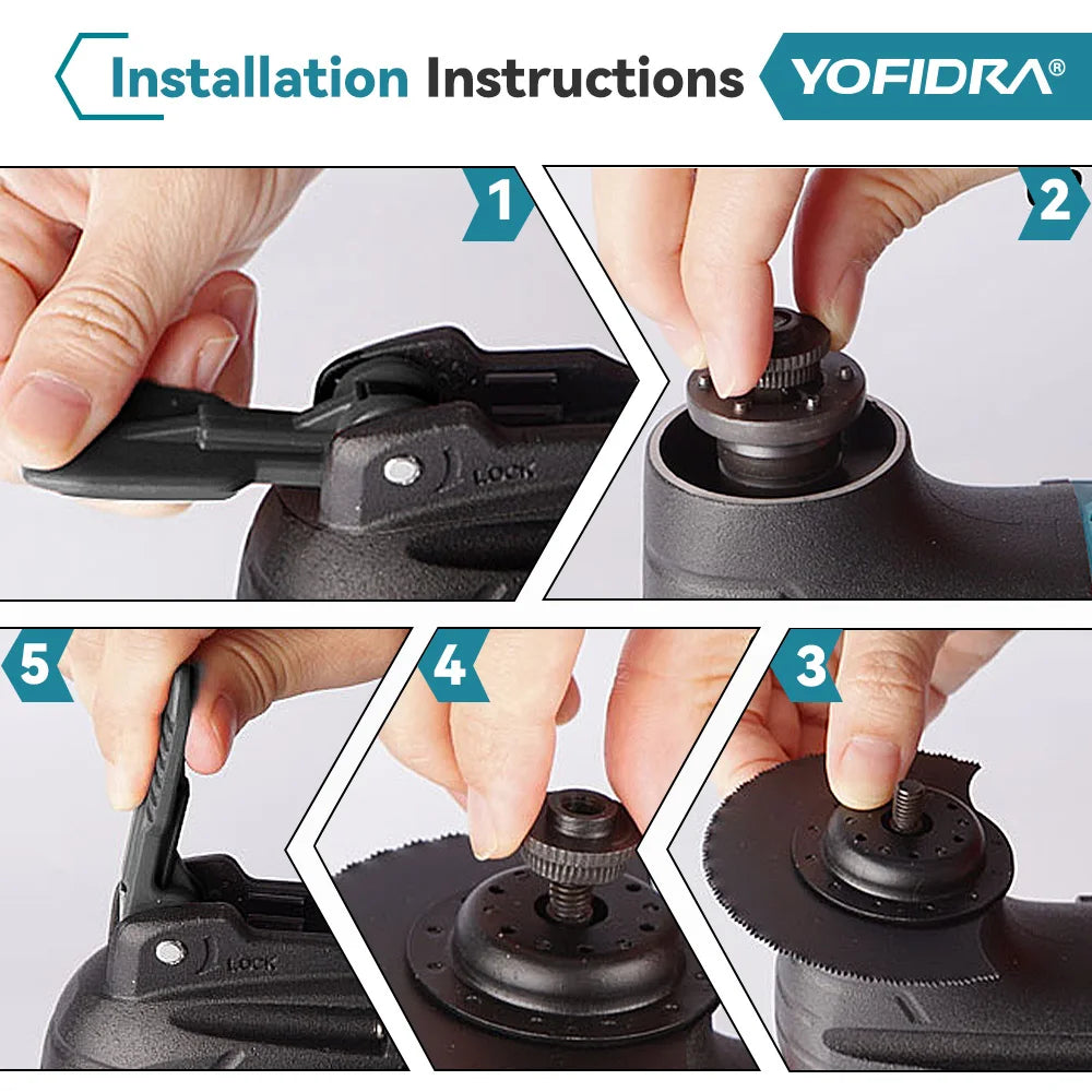 YOFIDRA Cordless Oscillating Multi-Tool – 6-Speed Electric Cutting, Polishing & Trimming Machine for 18V/21V Battery