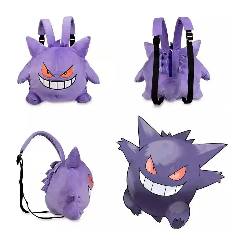New Pokémon Gengar Plush Backpack — Style Eevee & Snorlax Schoolbag, Cosplay Bag & Xmas Gift